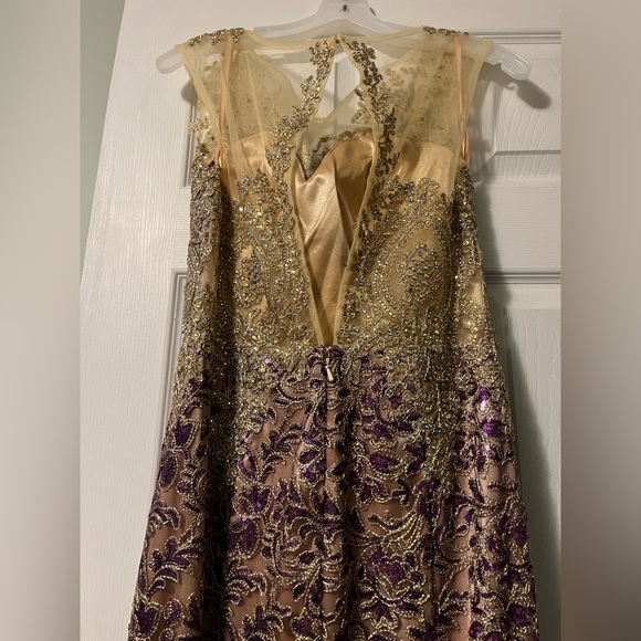 Dave & Johnny Purple and Gold Dress. MOTHER OF THE BRIDE/GROOM DRESS - Picture 2 of 8